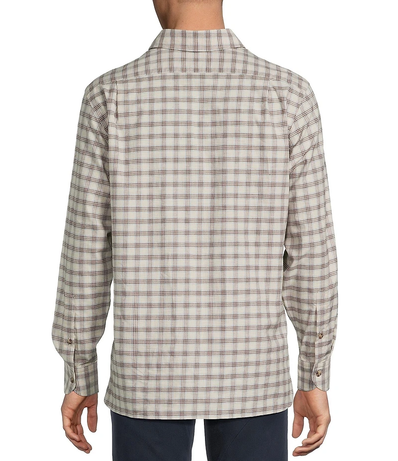 Cremieux Blue Label Heather Twill Glen Plaid Long Sleeve Woven Shirt