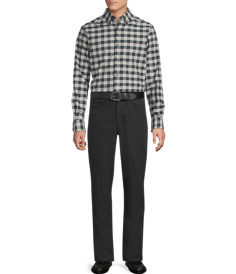 Cremieux Blue Label Heather Twill Plaid Long Sleeve Woven Shirt