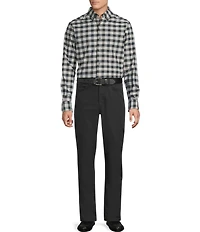 Cremieux Blue Label Heather Twill Plaid Long Sleeve Woven Shirt