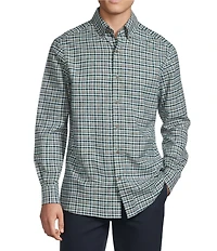 Cremieux Blue Label Heather Twill Small Check Long Sleeve Woven Shirt