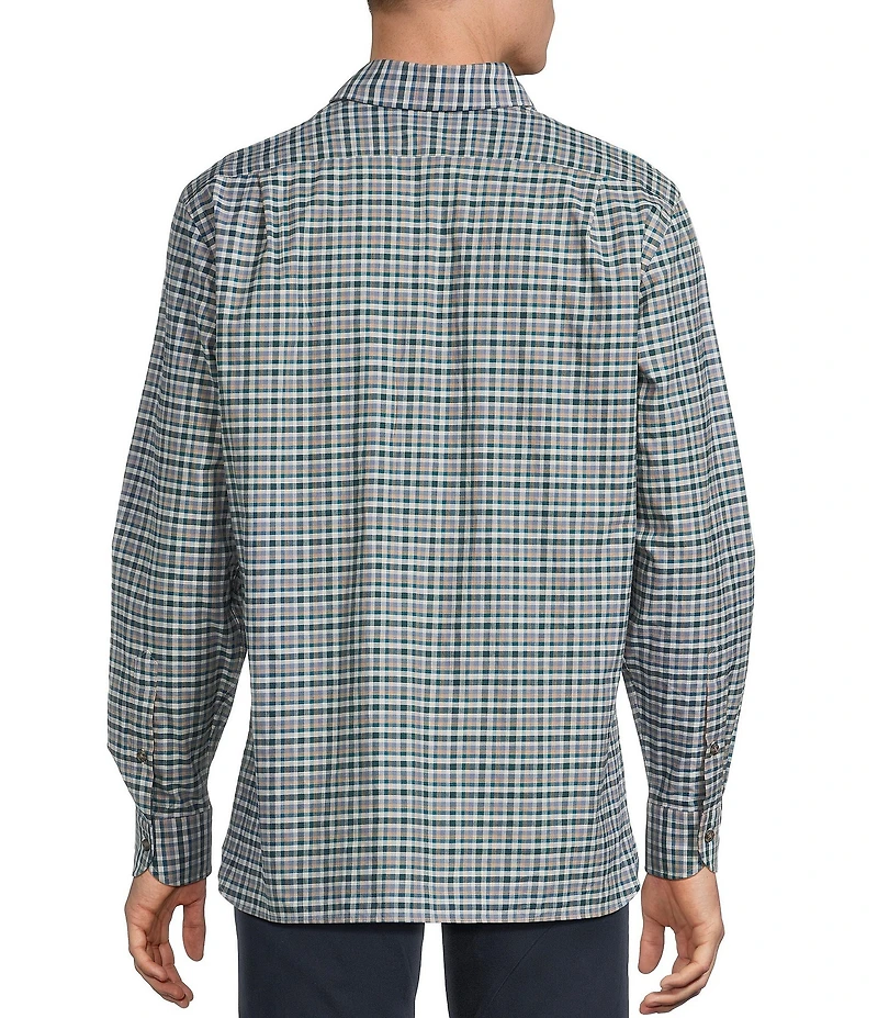 Cremieux Blue Label Heather Twill Small Check Long Sleeve Woven Shirt