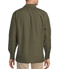 Cremieux Blue Label Heather Twill Solid Long Sleeve Woven Shirt