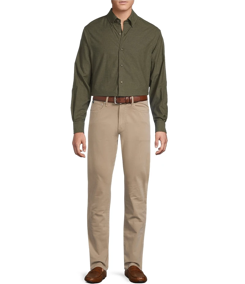 Cremieux Blue Label Heather Twill Solid Long Sleeve Woven Shirt