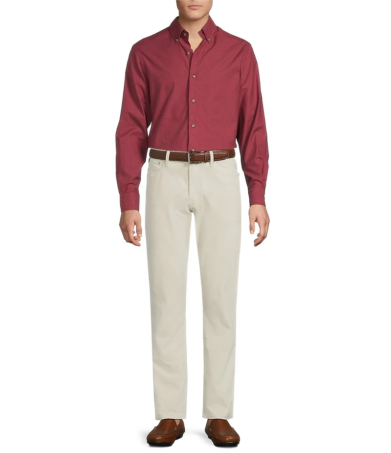 Cremieux Blue Label Heather Twill Solid Long Sleeve Woven Shirt