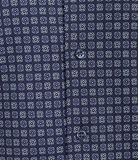 Cremieux Blue Label Interlock Coat Front Long Sleeve Geometric Print Knit Shirt