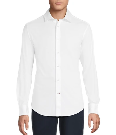 Cremieux Blue Label Interlock Coat Front Long Sleeve Knit Shirt