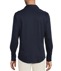 Cremieux Blue Label Interlock Coat Front Long Sleeve Knit Shirt