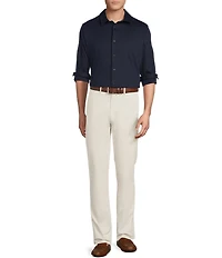 Cremieux Blue Label Interlock Coat Front Long Sleeve Knit Shirt