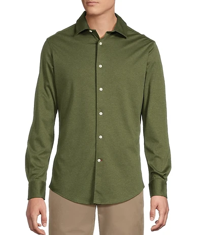 Cremieux Blue Label Interlock Coat Front Long Sleeve Knit Shirt