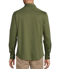 Cremieux Blue Label Interlock Coat Front Long Sleeve Knit Shirt