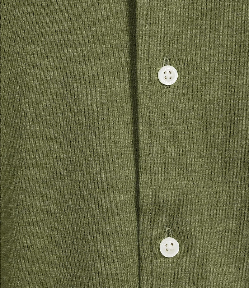 Cremieux Blue Label Interlock Coat Front Long Sleeve Knit Shirt