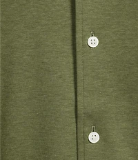 Cremieux Blue Label Interlock Coat Front Long Sleeve Knit Shirt