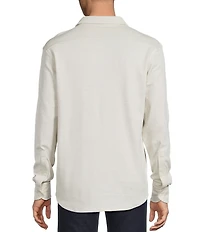 Cremieux Blue Label Interlock Coat Front Long Sleeve Striped Knit Shirt