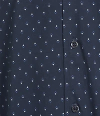 Cremieux Blue Label Jersey Knit Geo Print Short Sleeve Coat Front Shirt