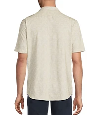 Cremieux Blue Label Jersey Knit Paisley Print Short Sleeve Button Front Shirt