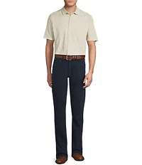 Cremieux Blue Label Jersey Knit Paisley Print Short Sleeve Button Front Shirt