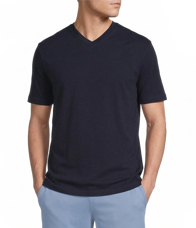 Cremieux Blue Label Jersey Knit Short Sleeve V-Neck T-Shirt