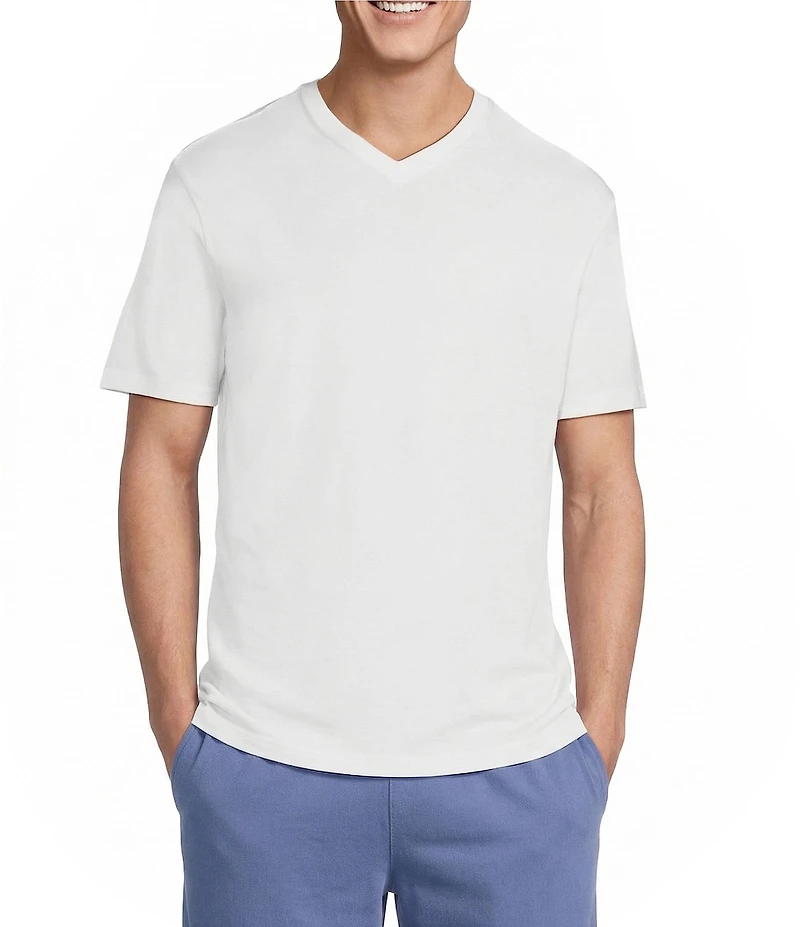 Cremieux Blue Label Jersey Knit Short Sleeve V-Neck T-Shirt