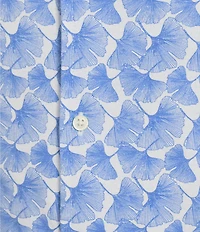 Cremieux Blue Label Jersey Leaf Print Short Sleeve Coatfront Shirt