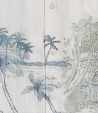 Cremieux Blue Label Key West Collection Landscape Print Long Sleeve Woven Camp Shirt