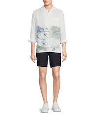 Cremieux Blue Label Key West Collection Landscape Print Long Sleeve Woven Camp Shirt