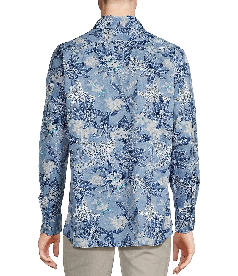 Cremieux Blue Label Key West Collection Palm Leaf Print Long Sleeve Woven Shirt