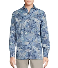 Cremieux Blue Label Key West Collection Palm Leaf Print Long Sleeve Woven Shirt