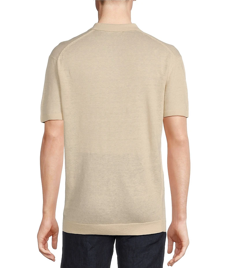 Cremieux Blue Label Key West Collection Short Sleeve Linen Polo Sweater