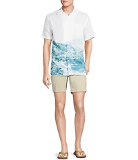 Cremieux Blue Label Landscape Print Short Sleeve Woven Camp Shirt