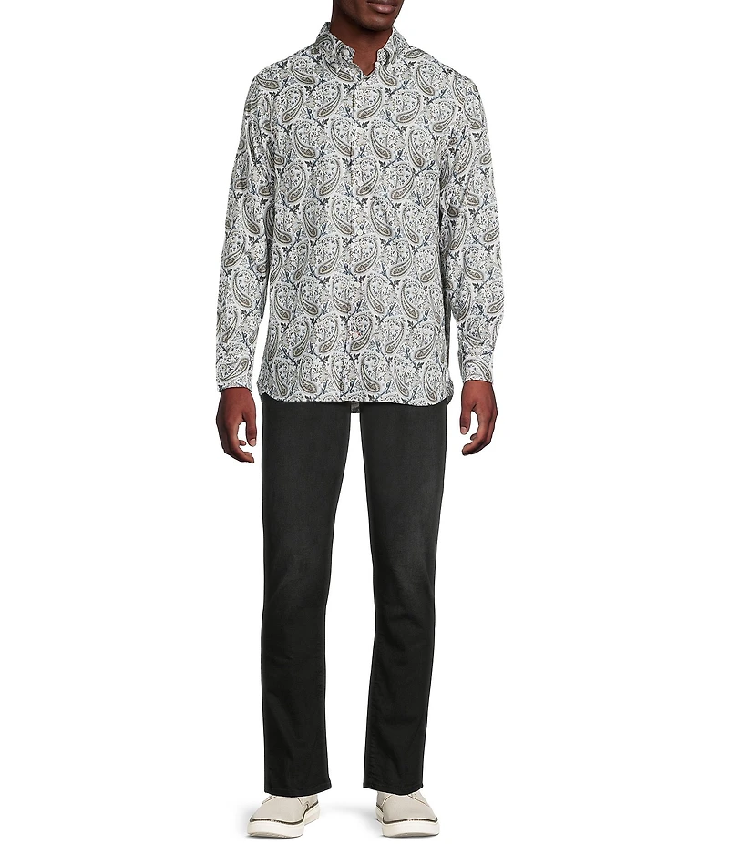 Cremieux Blue Label Large Paisley Twill Long Sleeve Woven Shirt