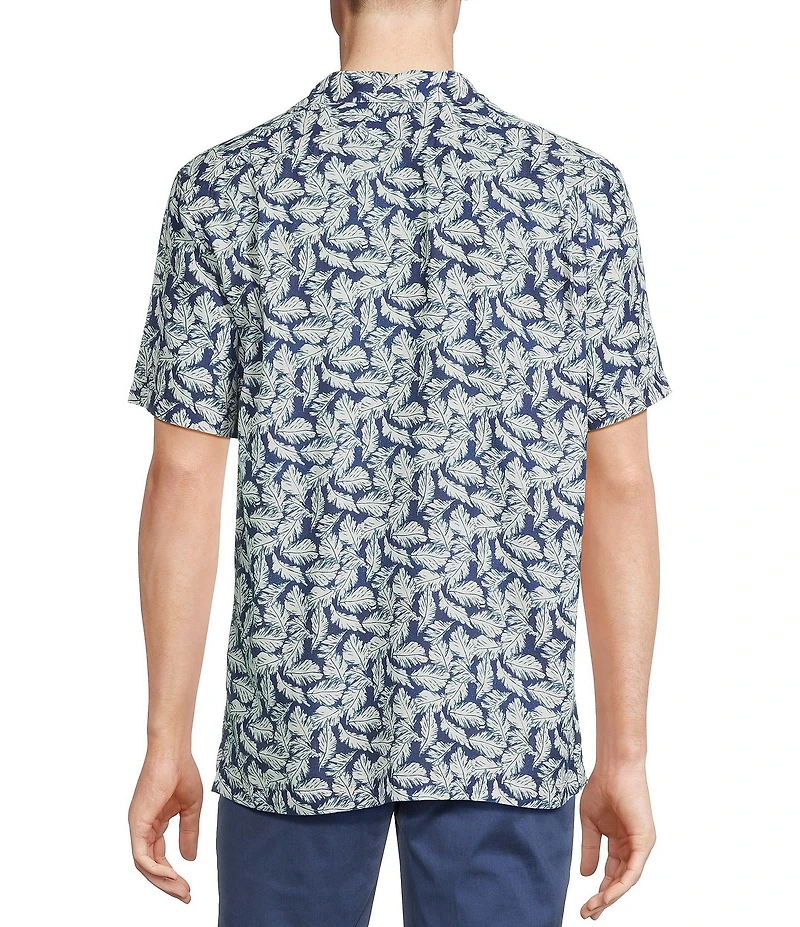 Cremieux Blue Label Leaf Print Short Sleeve Woven Camp Shirt