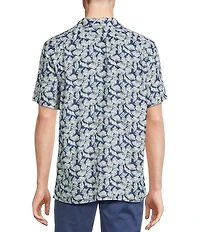 Cremieux Blue Label Leaf Print Short Sleeve Woven Camp Shirt