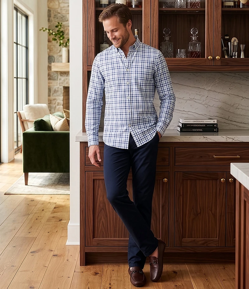 Cremieux Blue Label Lightweight Gingham Oxford Long Sleeve Woven Shirt