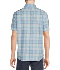 Cremieux Blue Label Lightweight Oxford Bright Plaid Short Sleeve Woven Shirt