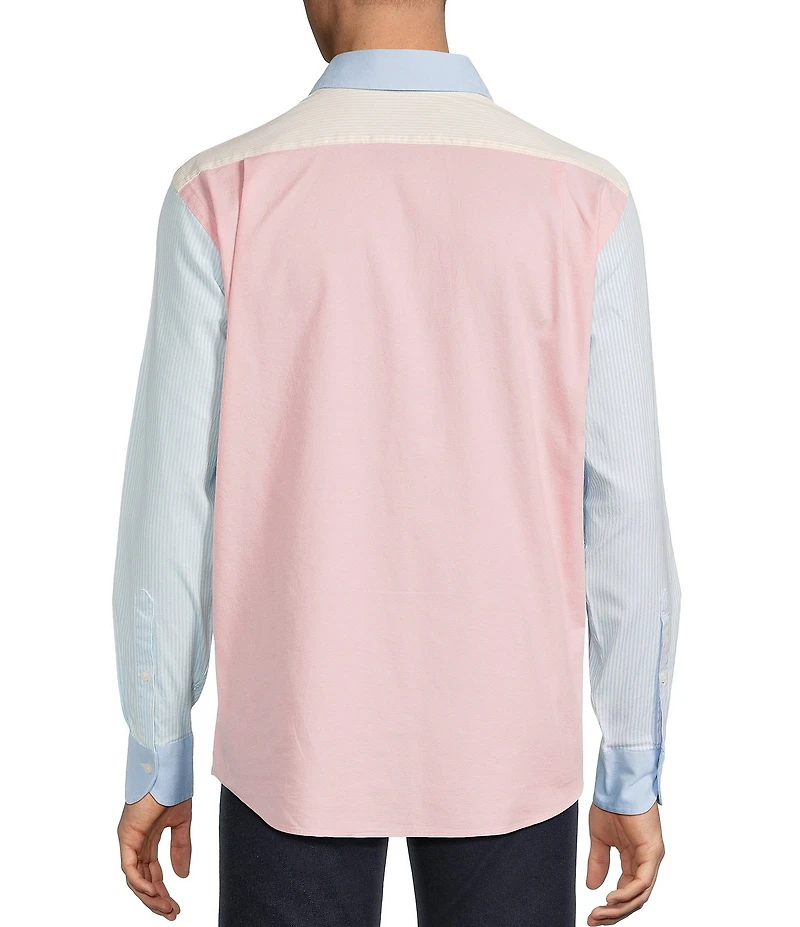 Cremieux Blue Label Lightweight Patchwork Oxford Long Sleeve Woven Shirt