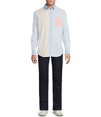 Cremieux Blue Label Lightweight Patchwork Oxford Long Sleeve Woven Shirt
