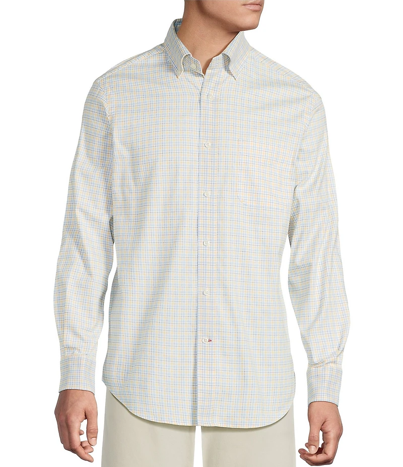 Cremieux Blue Label Lightweight Plaid Oxford Long Sleeve Woven Shirt