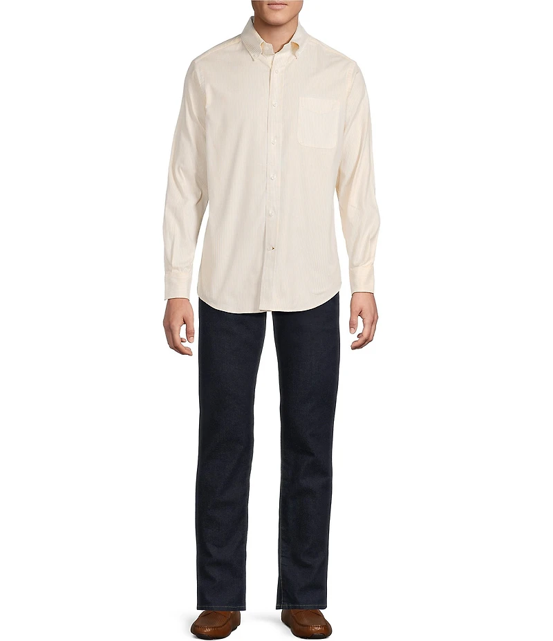 Cremieux Blue Label Lightweight Stripe Oxford Long Sleeve Woven Shirt