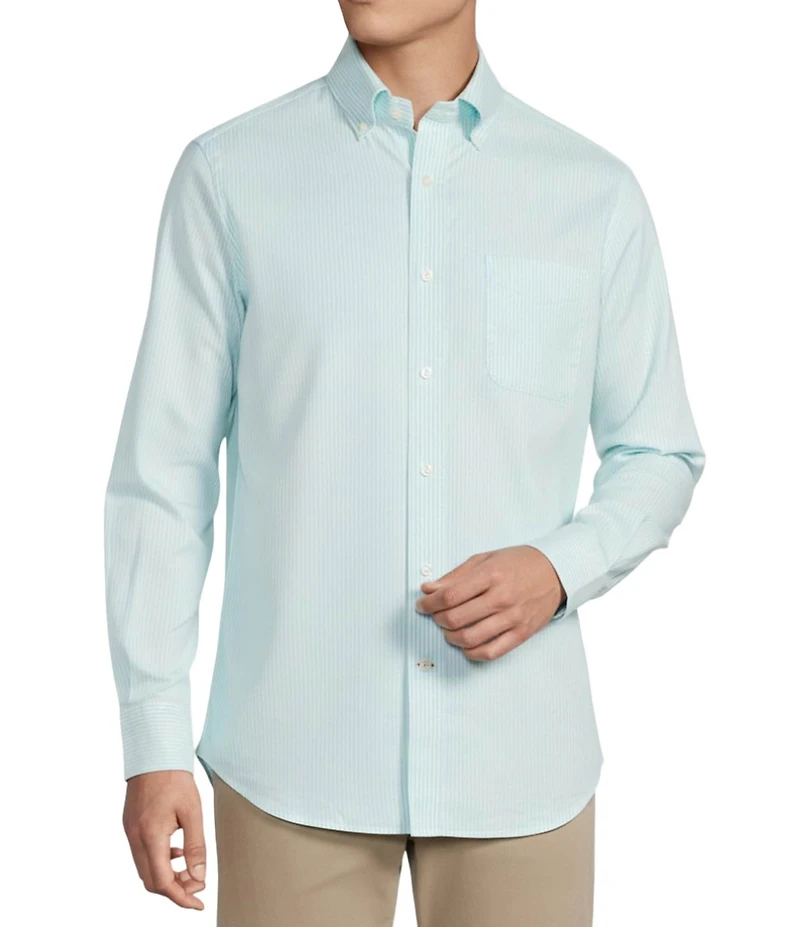 Cremieux Blue Label Lightweight Stripe Oxford Long Sleeve Woven Shirt