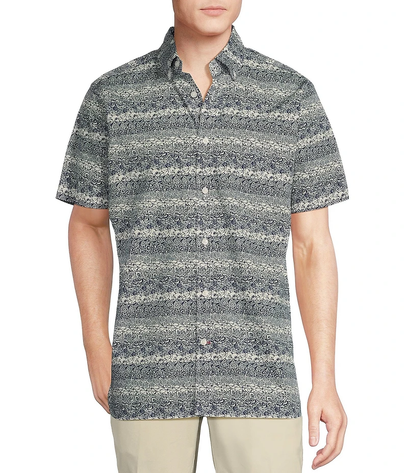 Cremieux Blue Label Line Floral Print Short Sleeve Woven Shirt