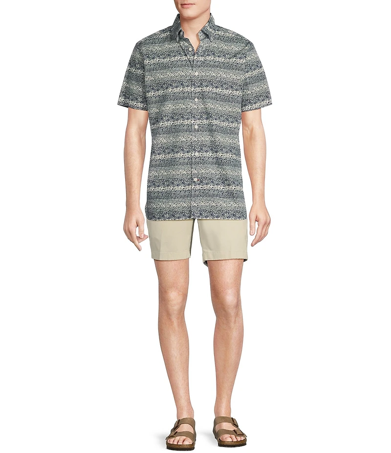 Cremieux Blue Label Line Floral Print Short Sleeve Woven Shirt