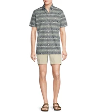 Cremieux Blue Label Line Floral Print Short Sleeve Woven Shirt
