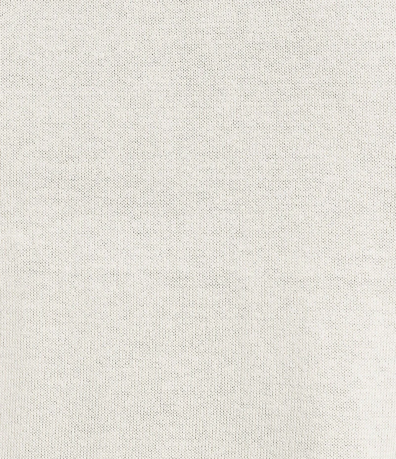 Cremieux Blue Label Linen Blend Spread Collar Short Sleeve Solid Sweater Polo Shirt