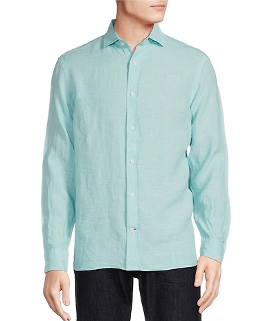 Cremieux Blue Label Linen Solid Long Sleeve Woven Shirt