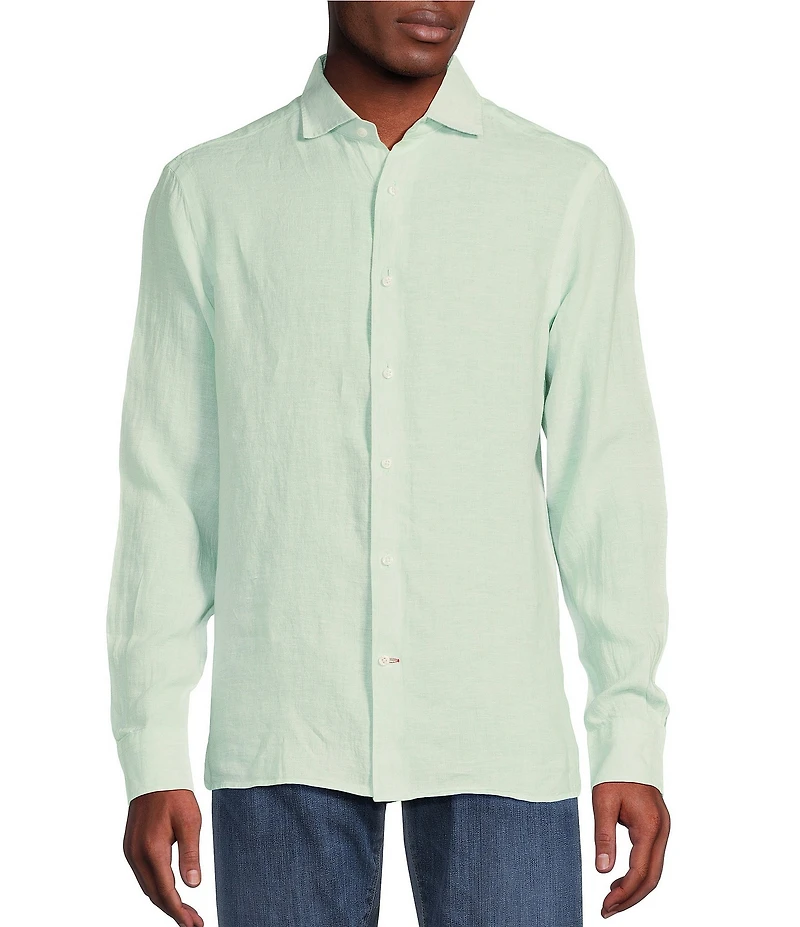 Cremieux Blue Label Linen Solid Long Sleeve Woven Shirt