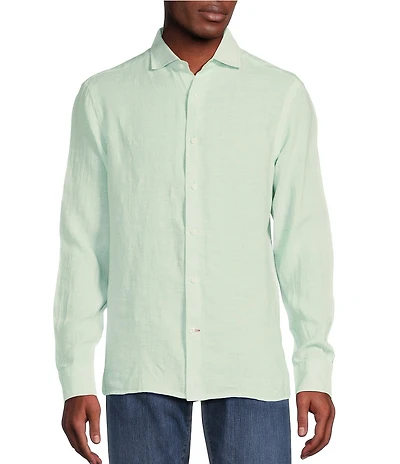 Cremieux Blue Label Linen Solid Long Sleeve Woven Shirt