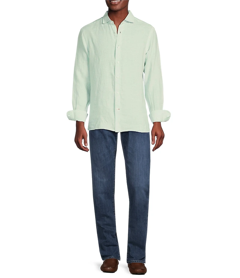 Cremieux Blue Label Linen Solid Long Sleeve Woven Shirt