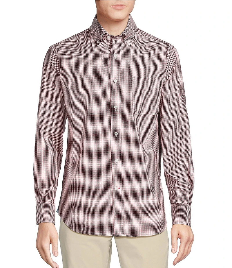 Cremieux Blue Label Long Sleeve Button Down Check Oxford Woven Shirt