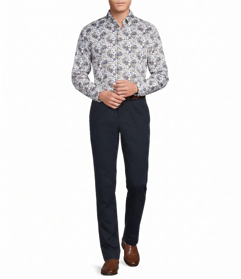 Cremieux Blue Label Long Sleeve Button Down Collar Paisley Woven Shirt