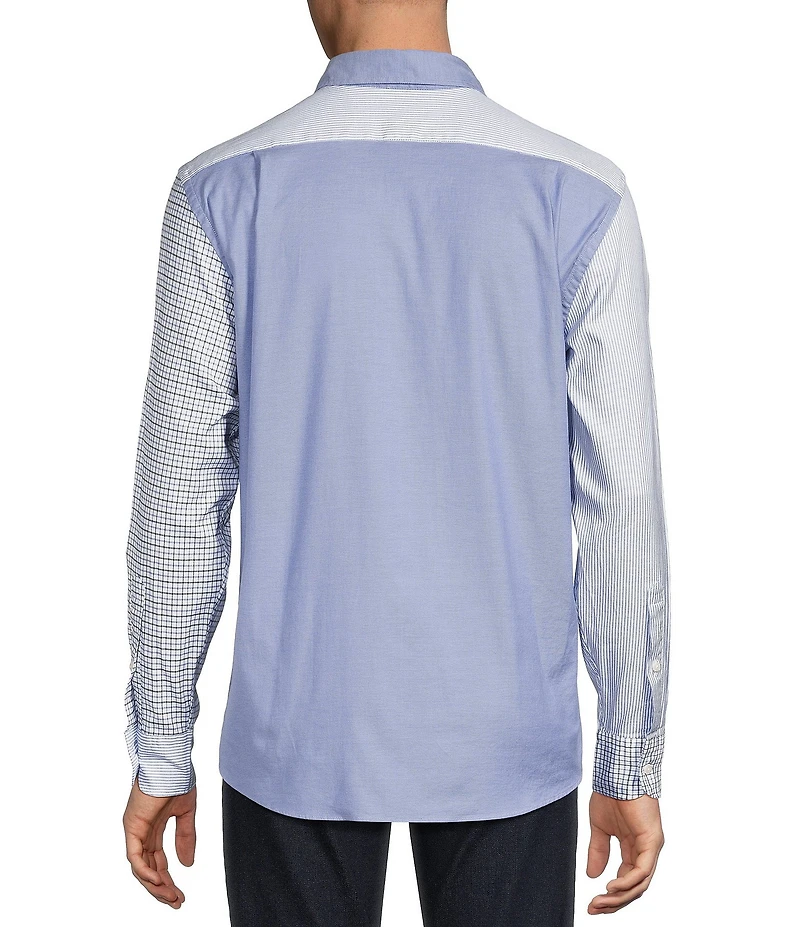 Cremieux Blue Label Long Sleeve Button Down Collar Patchwork Woven Shirt